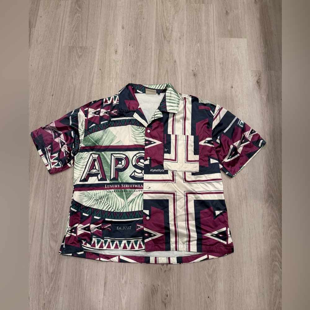 Asphalt style men’s shirt xxl front button APSL street style